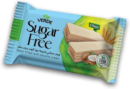 ويفر verde محشي كريمة جوز الهند خالي من السكر وزنه 60 غرام