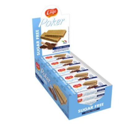 🍫🍫Poker علبة ويفر بحشوة الشوكولاتة دايت بدون سكر فيها 20 حبة (chocolate)