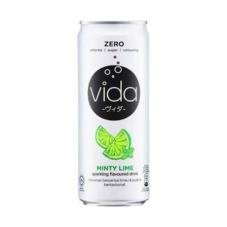 مشروب غازي vida فيدا بنكهة ليمون ونعنع دايت صفر سكر وصفر سعرات وزنها 325غرام❤️