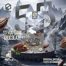 لوح شوكولاتة زيرو zero دارك 55% خالية من السكر والجلوتين وزنها 85 غرام