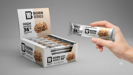 Born Winner بروتين بار بطعم كوكيز الشوكولاتة وزنه 85غرام