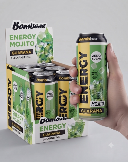 مشروب طاقة (GUARANA) الكارنتين بنكهة الموخيتو بدون سكر غني بالمغنيسيوم والكافيين والتورين وزنه 500 مل