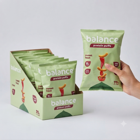 Balance شيبس رقائق مقرمشة بشطة حلوة عالية البروتين 70غرام