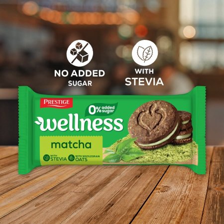 بسكويت ساندويش كوكيز (Wellness) مع كريمة الماتشا بدون سكر 103 غم